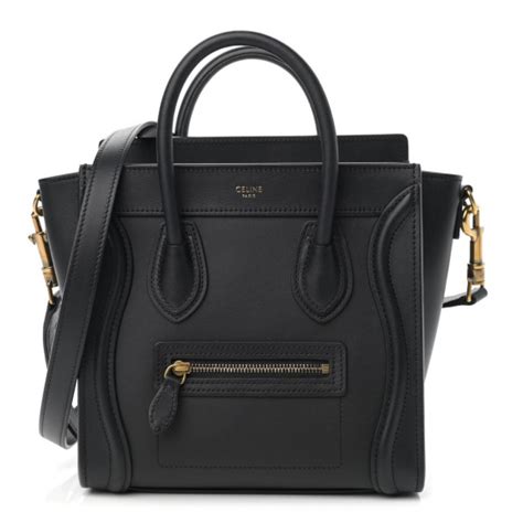 celine paris nano luggage smooth black